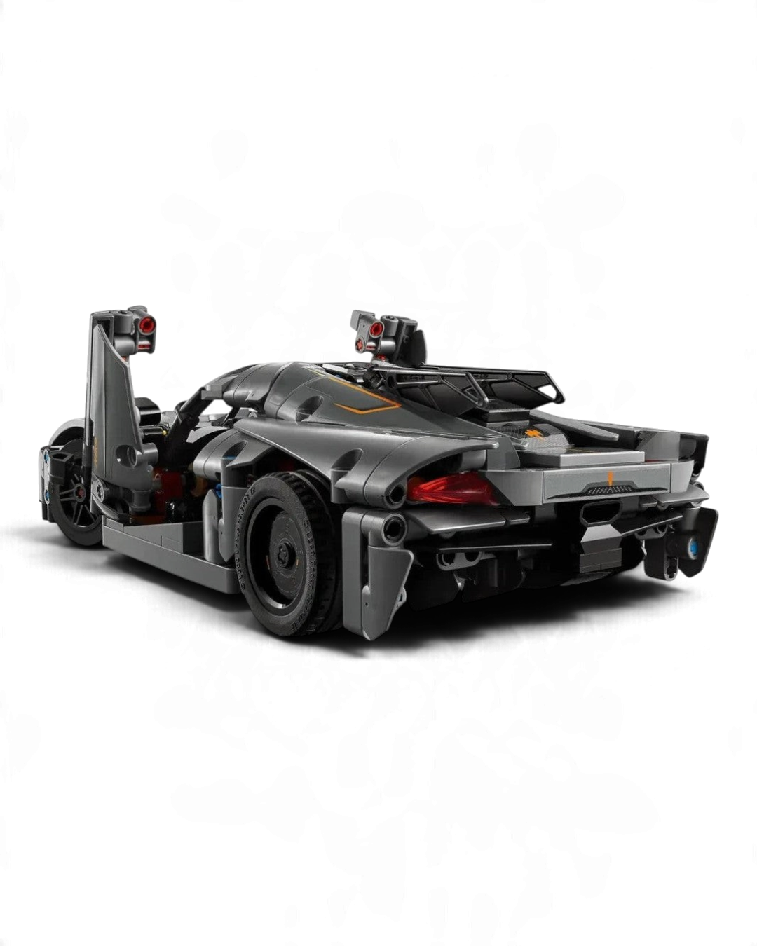 LEGO Technic 42173 Koenigsegg Jesko Absolut rear three-quarter view