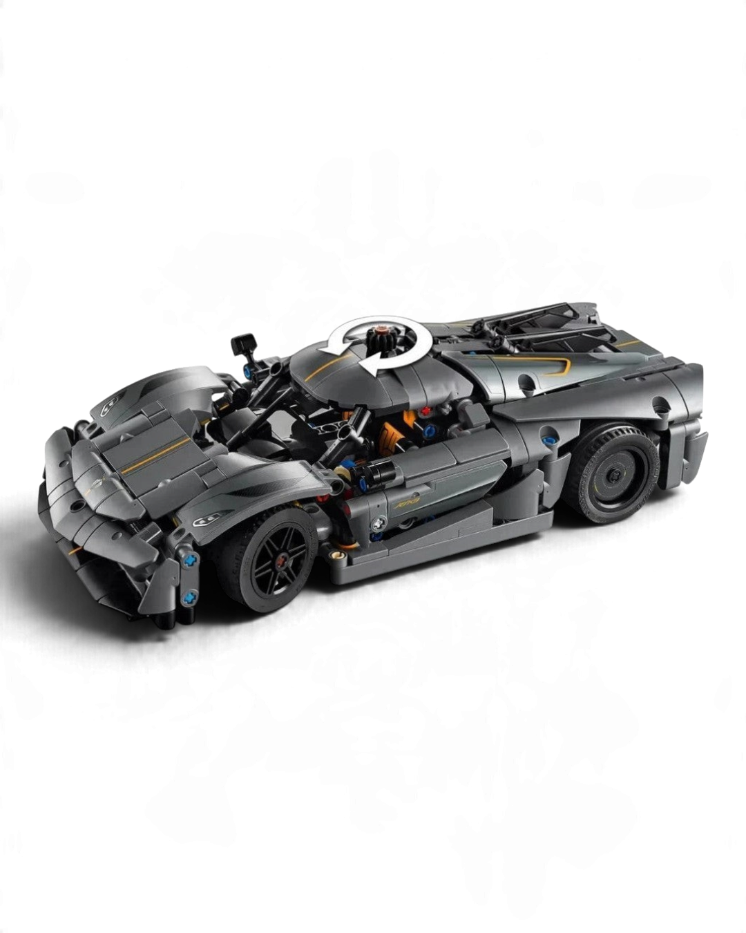 LEGO Technic Koenigsegg Jesko Absolut model viewed from above