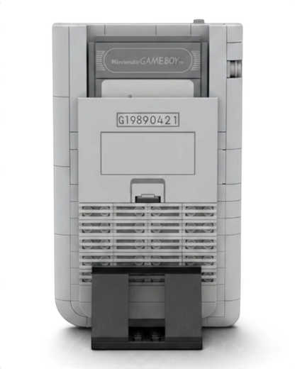 VaultifyUK LEGO Super Mario Game Boy set back view showing brick-built console details and cartridge slot