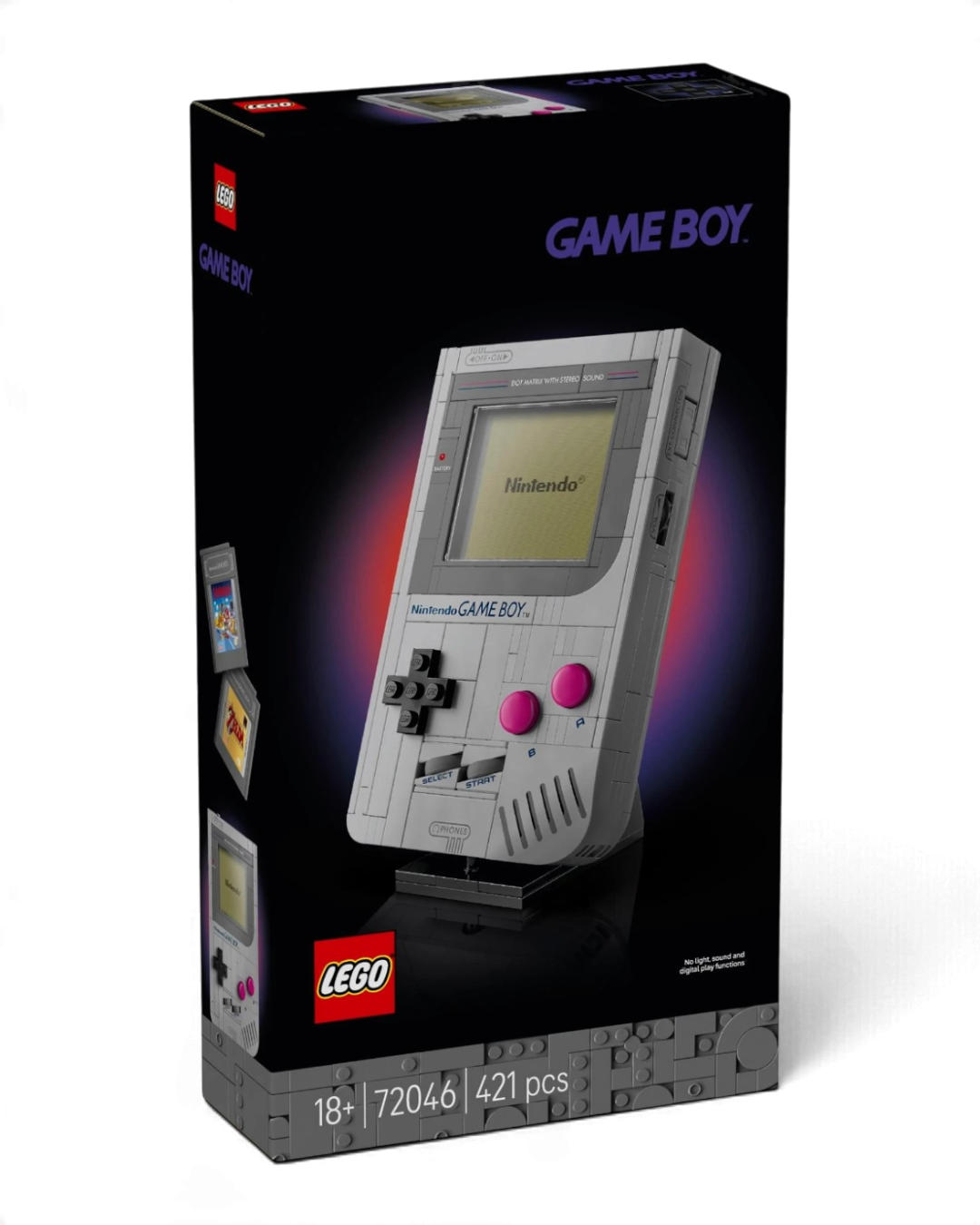 VaultifyUK LEGO Super Mario Game Boy 72046 set in original sealed black packaging featuring a brick-built console.