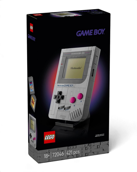 VaultifyUK LEGO Super Mario Game Boy 72046 set in original sealed black packaging featuring a brick-built console.