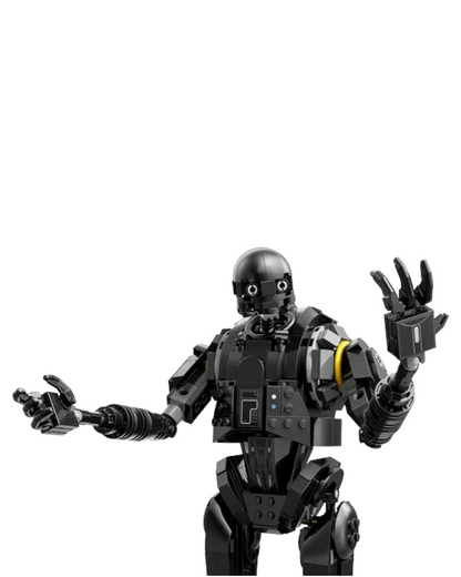 VaultifyUK LEGO Star Wars K-2SO security droid buildable figure with posable arms and black mechanical details