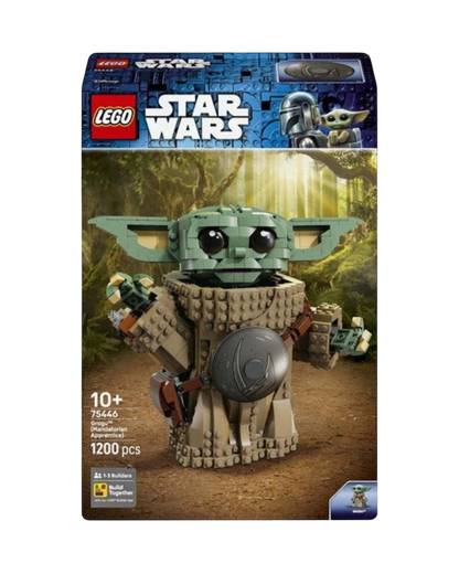 VaultifyUK LEGO Star Wars Grogu Mandalorian Apprentice display set box featuring brick-built character and armour.