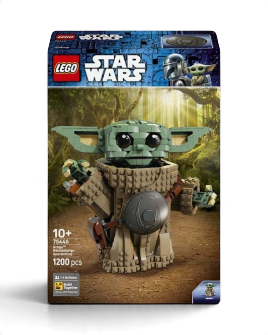 VaultifyUK LEGO Star Wars Grogu Mandalorian Apprentice display set box featuring brick-built character and armour.