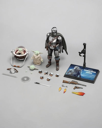 VaultifyUK ZD Toys Star Wars Mandalorian and Grogu 1/10 scale action figure set with accessories and display stand