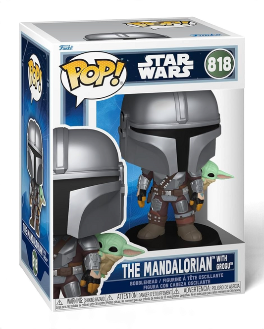 VaultifyUK Funko Pop! Star Wars The Mandalorian and Grogu #818 vinyl bobblehead figure in display box