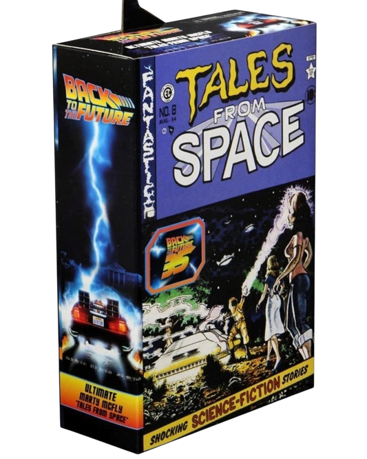 VaultifyUK NECA Back to the Future Tales From Space Marty McFly Ultimate action figure collector window box packaging