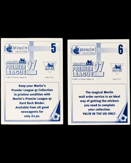 Merlin Premier League 97 | Arsenal Team #5 & #6 | Team Sticker