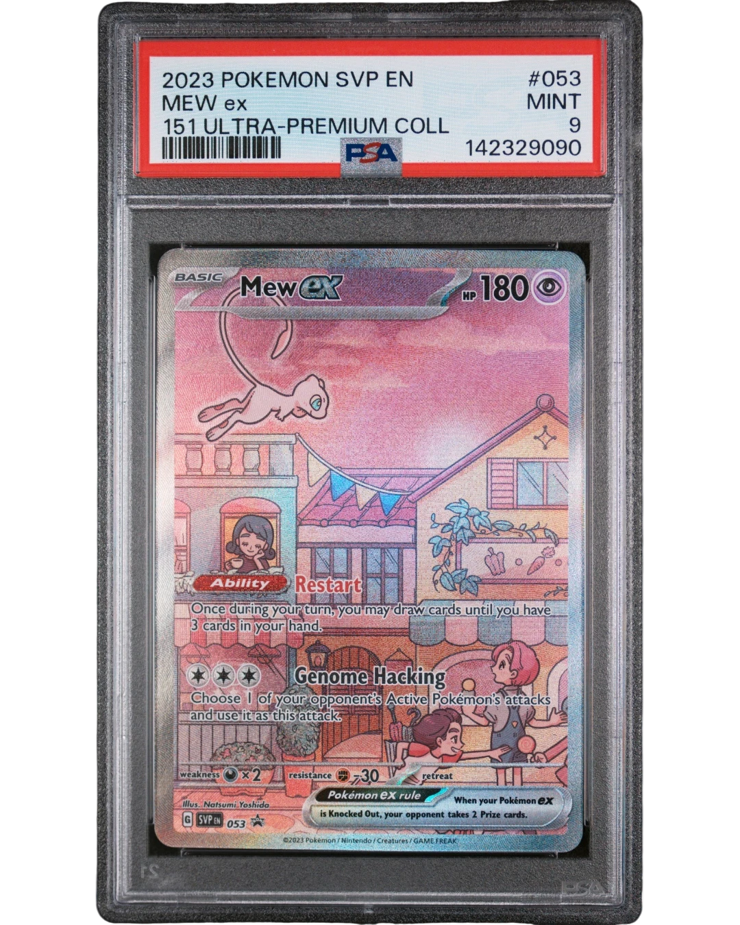 VaultifyUK 2023 Pokemon Mew ex #053 Black Star Promo card graded PSA 9 Mint in a protective slab
