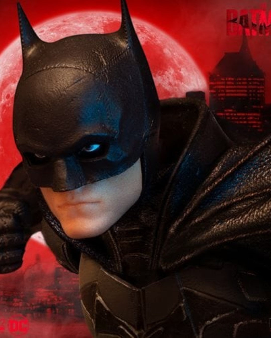 VaultifyUK Mezco One:12 Collective The Batman action figure close-up featuring detailed cowl and tactical suit