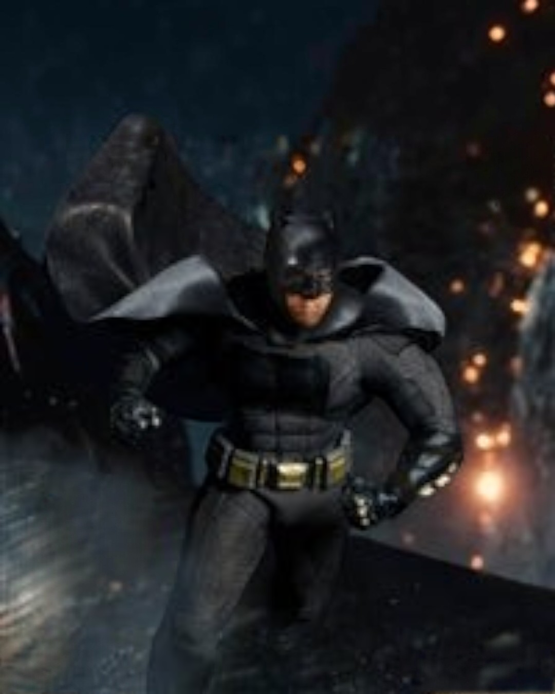 VaultifyUK Mezco One:12 Collective Batman action figure from Zack Snyder's Justice League in a dynamic pose
