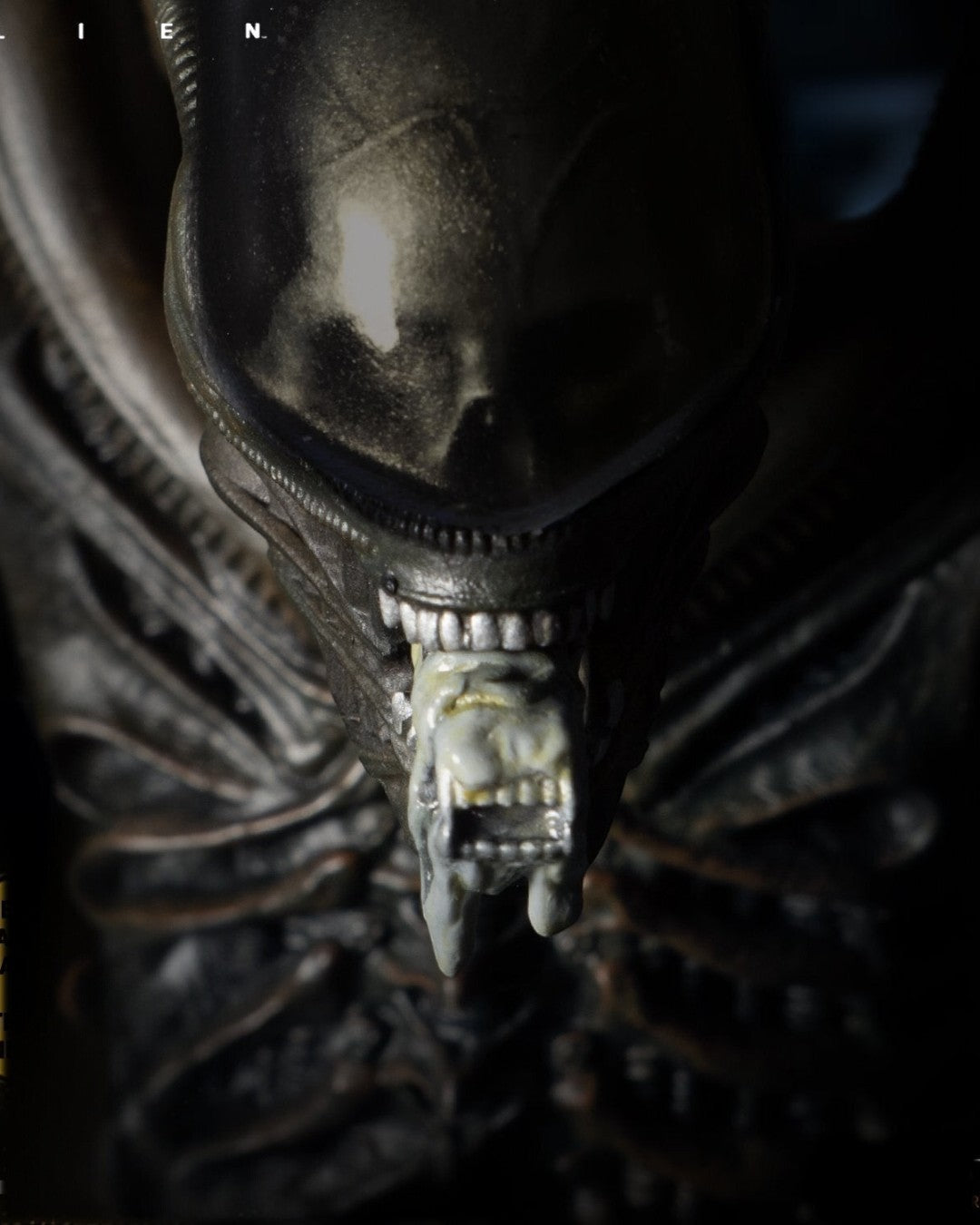 VaultifyUK Mezco One:12 Collective Xenomorph action figure close-up showing the detailed head with extended inner jaw