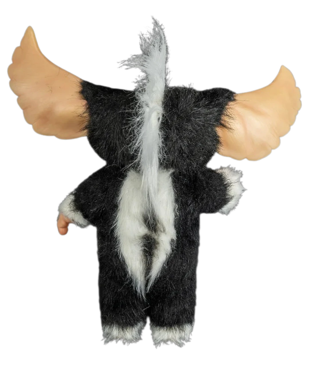 VaultifyUK 1:1 scale Mohawk Mogwai prop from Gremlins 2 featuring black and white faux fur and large poseable ears.