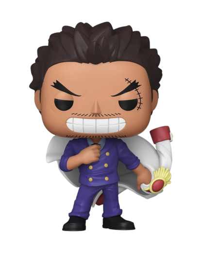 VaultifyUK Monkey D. Garp #2238 Funko Pop! vinyl figure from One Piece wearing a marine coat and purple suit.