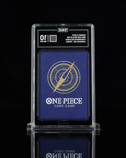 VaultifyUK 2024 One Piece Monkey D. Luffy P-043 convention exclusive promo card in a TAG 10 slabbed display case.
