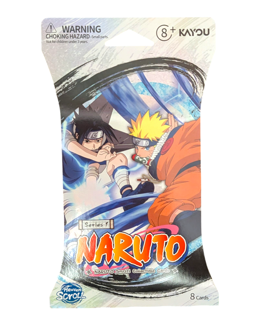VaultifyUK Naruto Smriti Collectible Cards Heaven Scroll Series 1 sleeved booster pack featuring Naruto and Sasuke