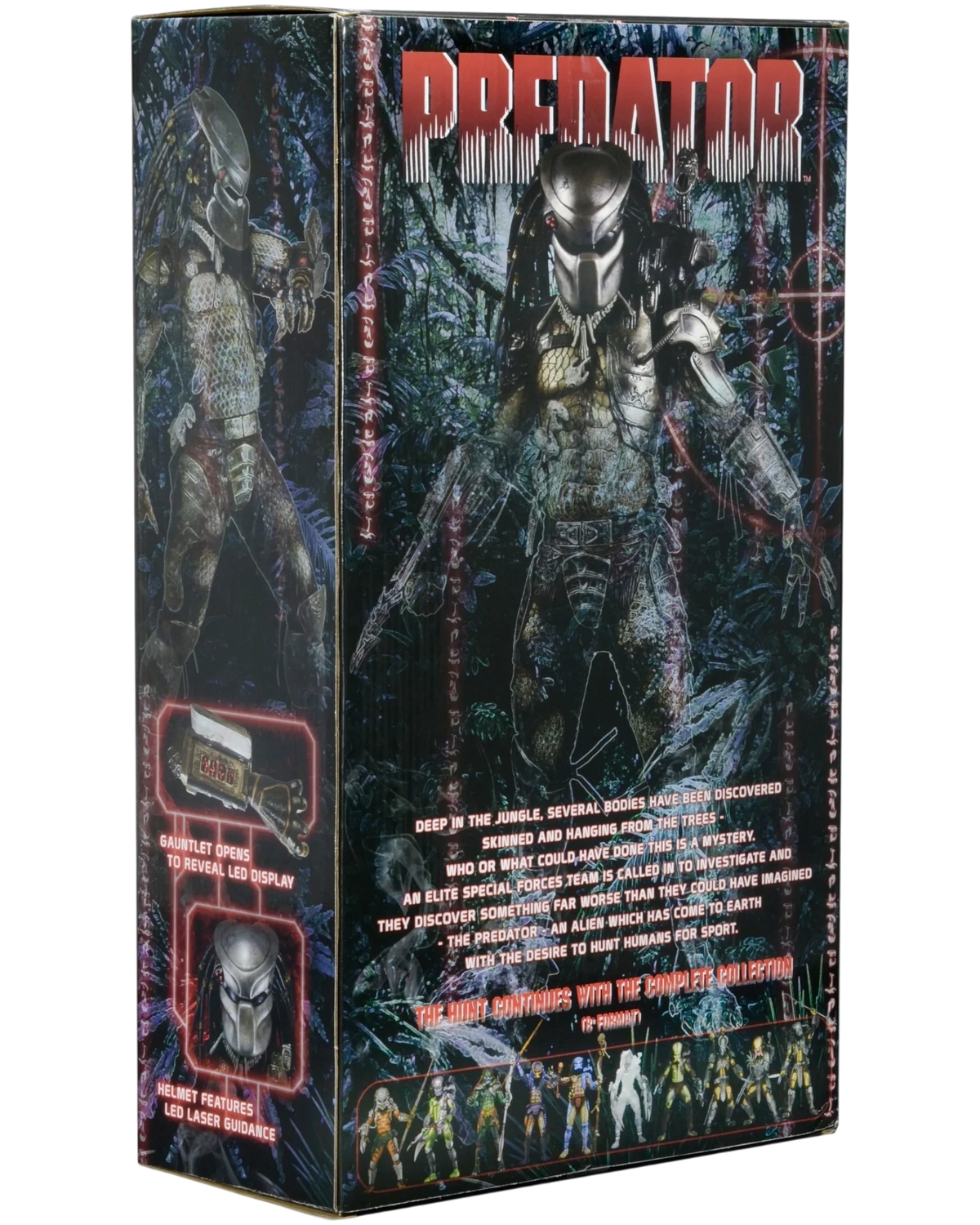 VaultifyUK NECA Predator Jungle Hunter 1/4 scale figure packaging box showing movie-accurate character art