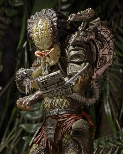 VaultifyUK NECA Predator Jungle Hunter action figure with detailed armour and bio-mask in a jungle setting