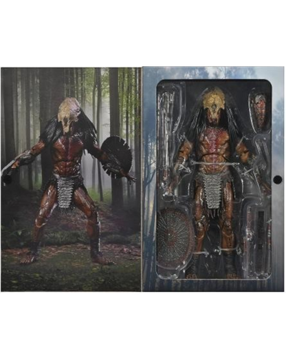 VaultifyUK NECA Prey Feral Predator 7-inch action figure in collector-friendly window box packaging with accessories