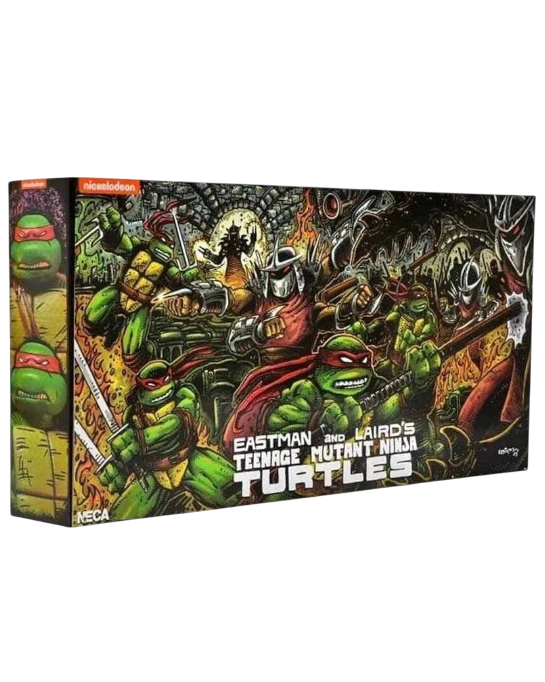 VaultifyUK NECA TMNT Mirage Comics 4-pack action figure set in collector window box with classic comic book artwork
