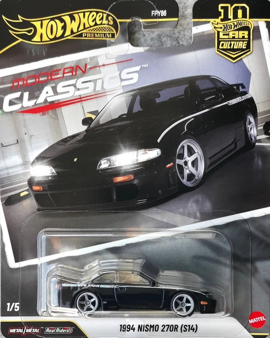 VaultifyUK Hot Wheels Premium Modern Classics 1994 Nissan 270R die-cast car in black packaging