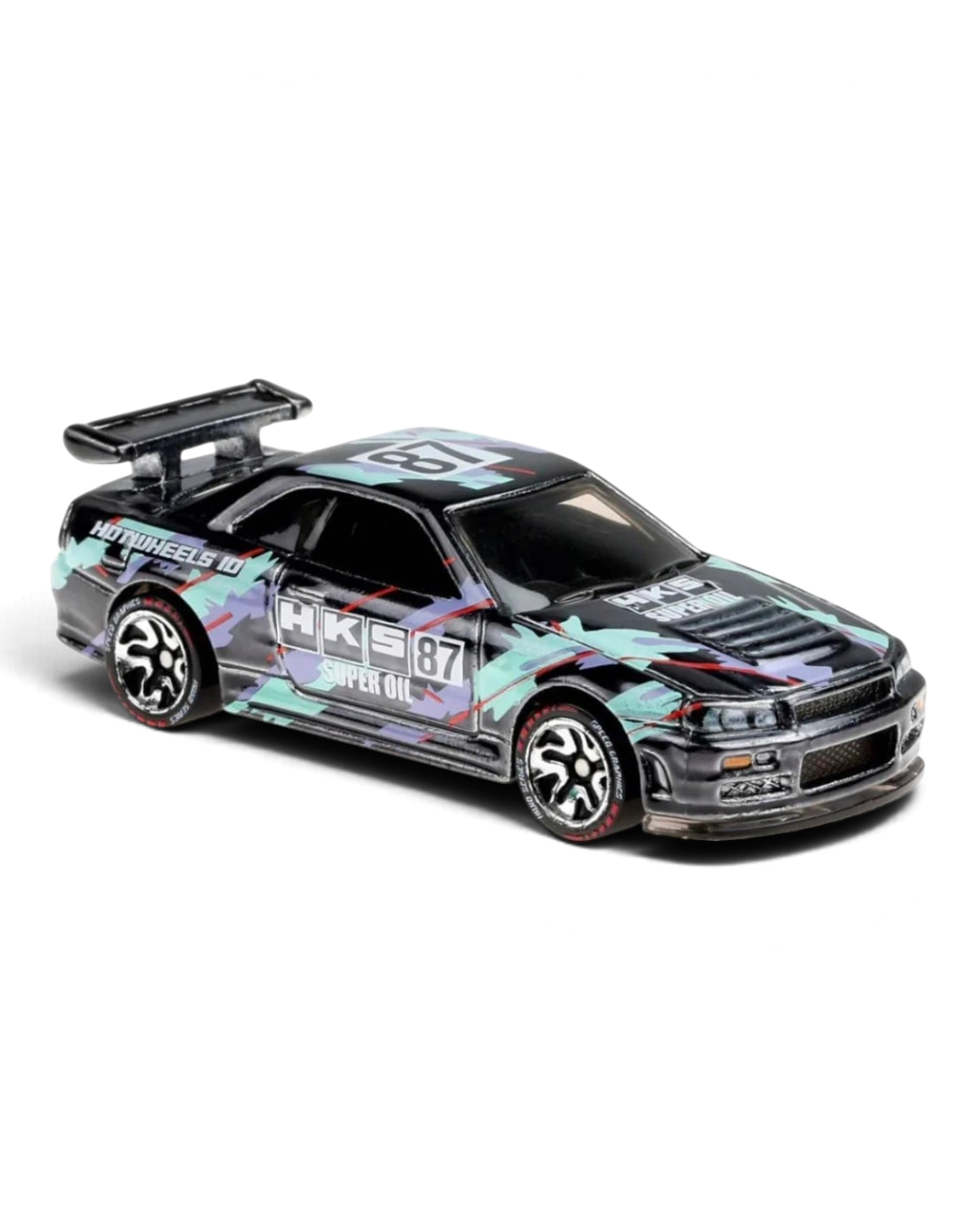 VaultifyUK Hot Wheels iD Nissan Skyline GT-R BNR34 die-cast car with HKS livery and NFC-enabled base