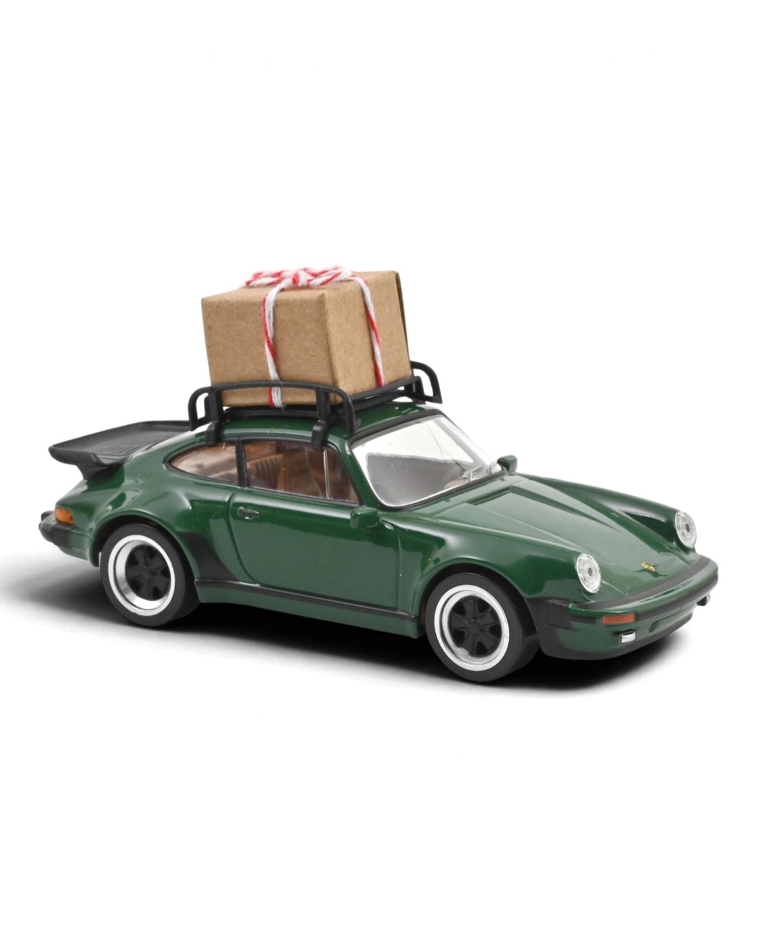 VaultifyUK Norev 1:43 scale green 1978 Porsche 911 Turbo Christmas edition model car with a gift on the roof rack