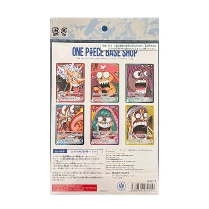 VaultifyUK ONE PIECE Base Shop Vol. 1 Japanese leader card collection featuring six exclusive character cards.