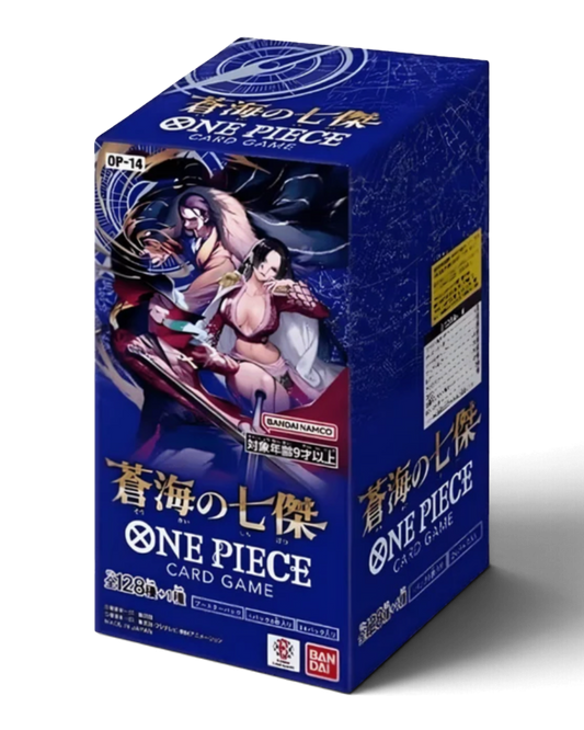 VaultifyUK factory-sealed ONE PIECE OP-14 The Azure Sea's Seven Japanese trading card game booster box