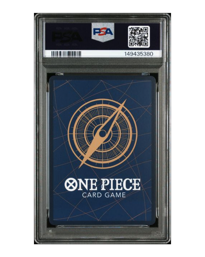 VaultifyUK PSA 10 graded One Piece Card Game Rebecca OP05-091 SP card back view in a protective slab