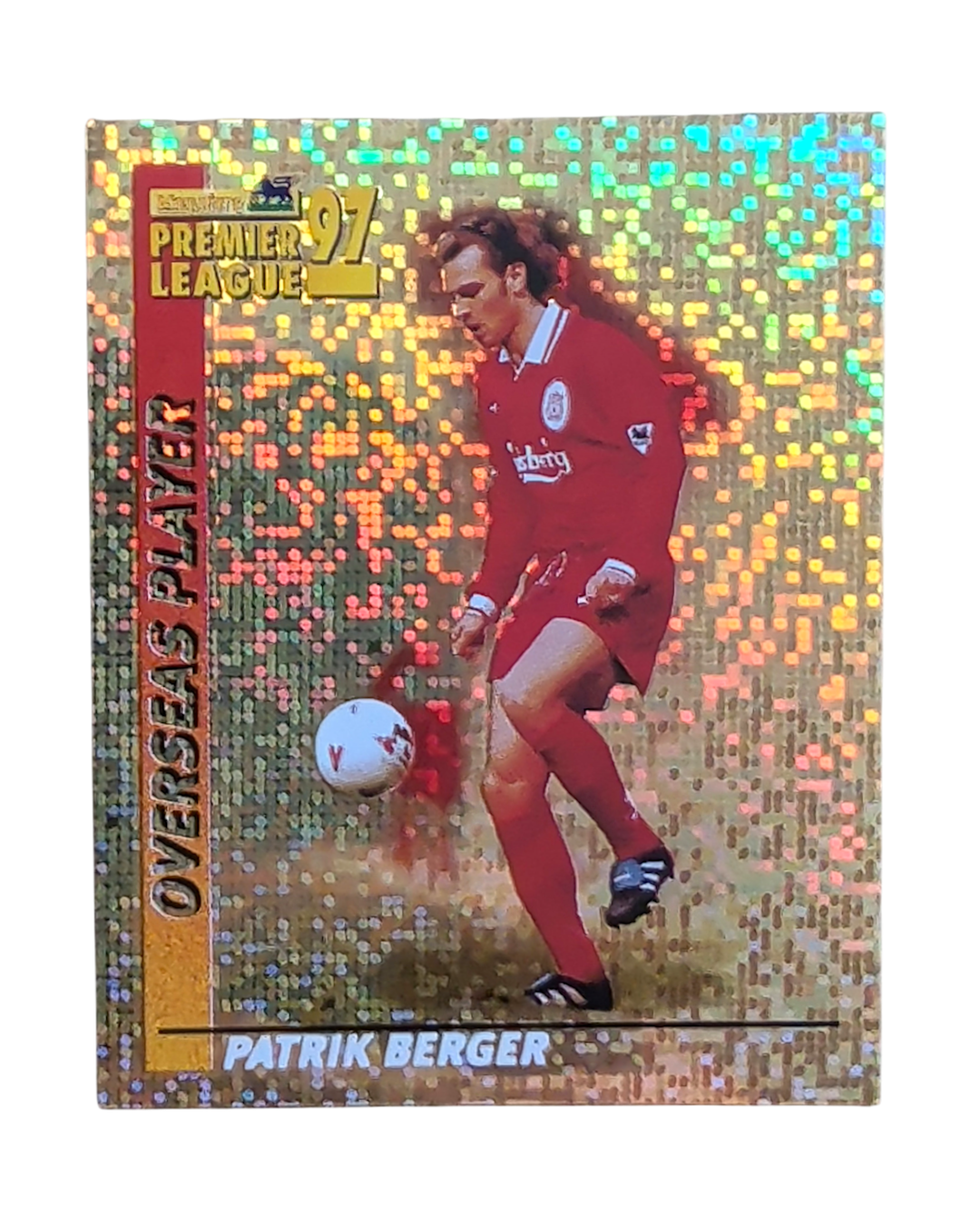VaultifyUK 1997 Merlin Premier League Patrik Berger gold sparkle foil Overseas Player sticker #261