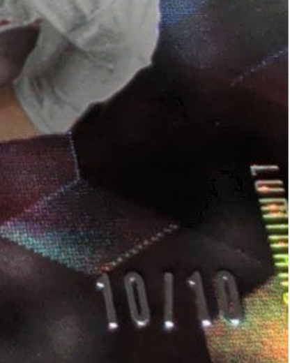 VaultifyUK Panini Luminance England 2026 Paul Scholes soccer card showing the 10/10 serial number in gold foil