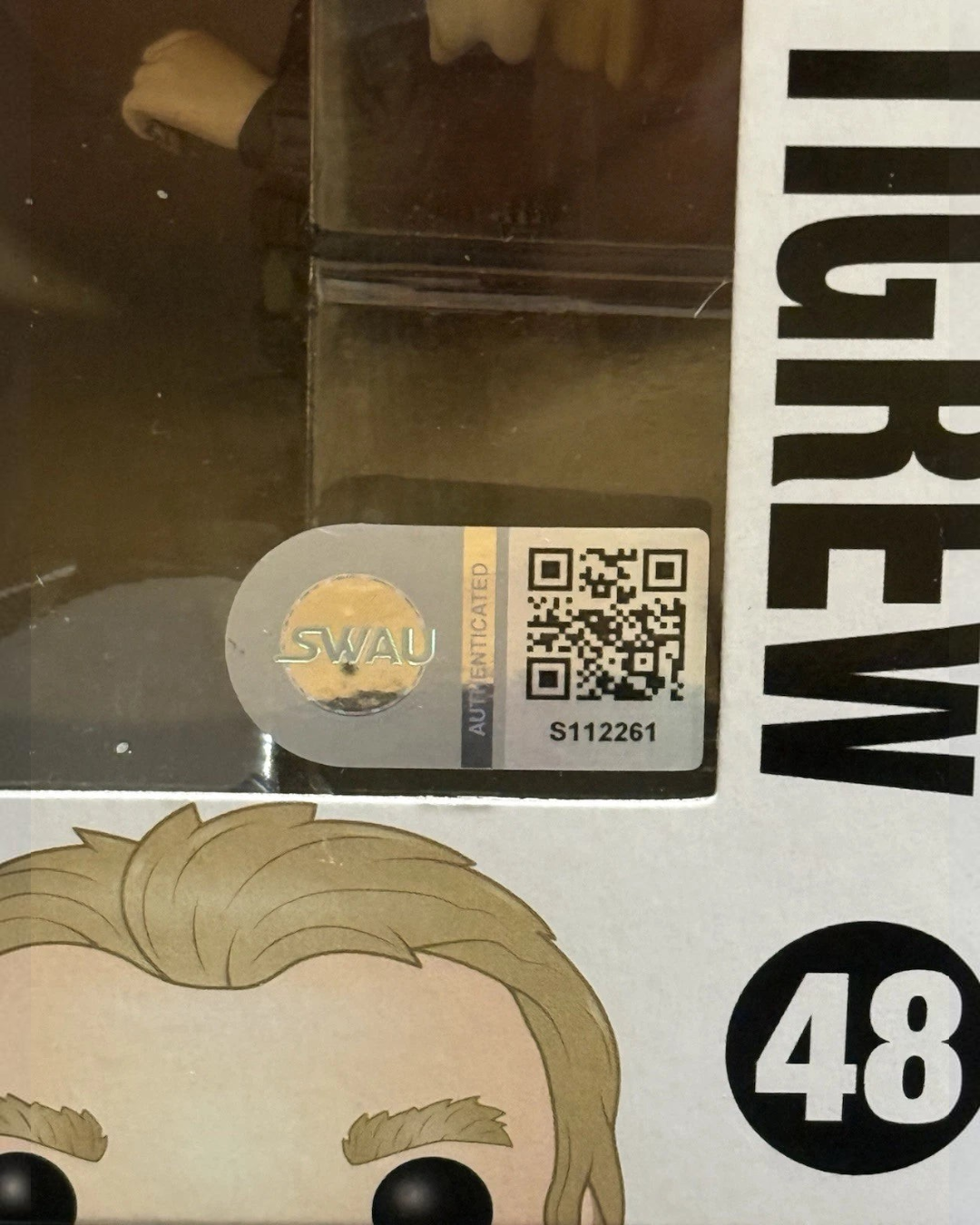 VaultifyUK Peter Pettigrew Funko Pop 48 box with SWAU authentication hologram sticker and QR code