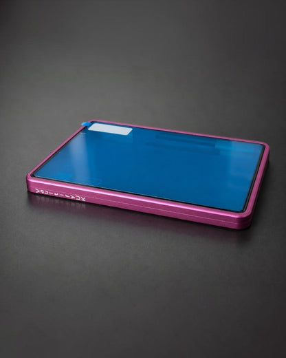 VaultifyUK Showcase pink aluminium display case for BGS graded cards with a clear protective film