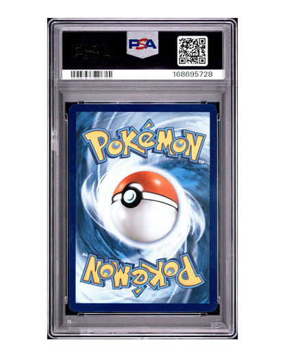 VaultifyUK PSA 10 graded Pokemon card back featuring the classic blue and white swirl design in a protective slab