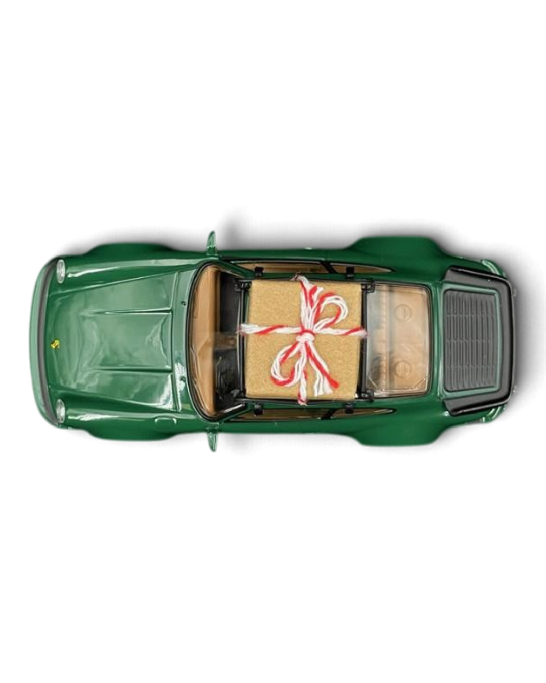 VaultifyUK Norev 1:43 scale green 1978 Porsche 911 Turbo Christmas edition model car with a gift on the roof