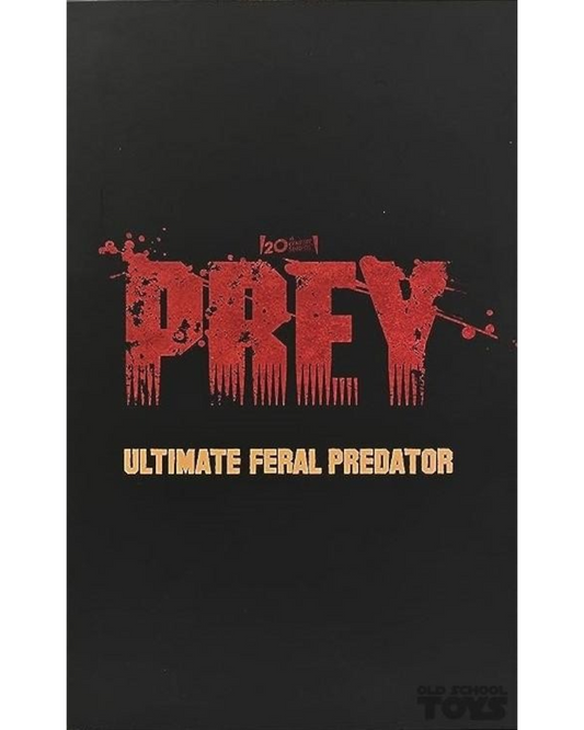 VaultifyUK NECA Prey Ultimate Feral Predator action figure collector box art with red distressed logo on black