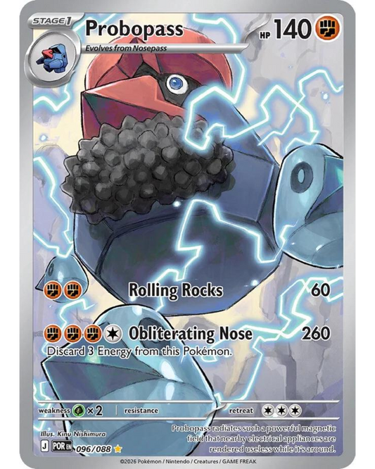 VaultifyUK Pokémon TCG Probopass 096/088 Illustration Rare card from Perfect Order set with Kinu Nishimura artwork.