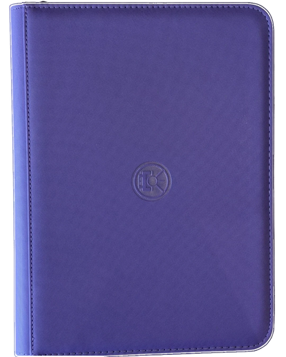 VaultifyUK purple 9-pocket trading card binder with a durable textured cover and central embossed logo