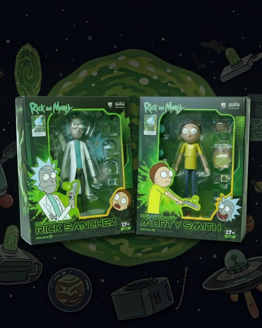 VaultifyUK FondJoy Rick and Morty 1/12 scale action figure set in collector window boxes with accessories