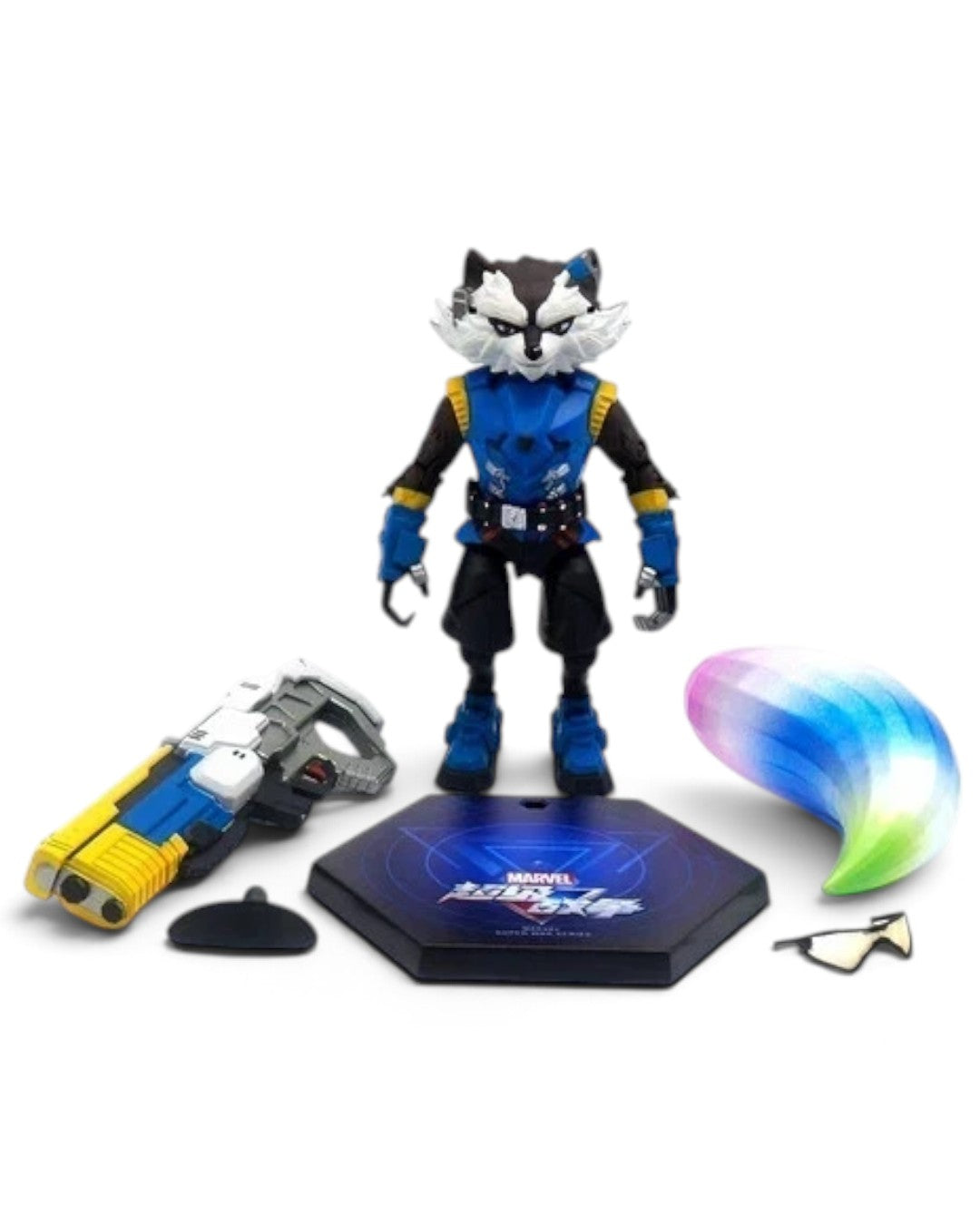VaultifyUK ZD Toys Marvel Super War Rocket Raccoon 1/10 scale action figure with accessories and display stand