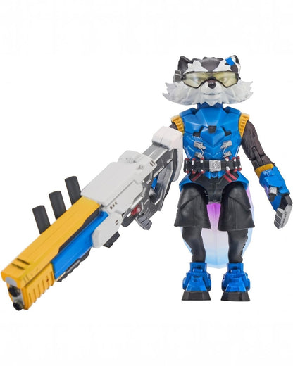VaultifyUK ZD Toys Marvel Super War Rocket Raccoon 1/10 scale action figure with blue armor and large blaster weapon
