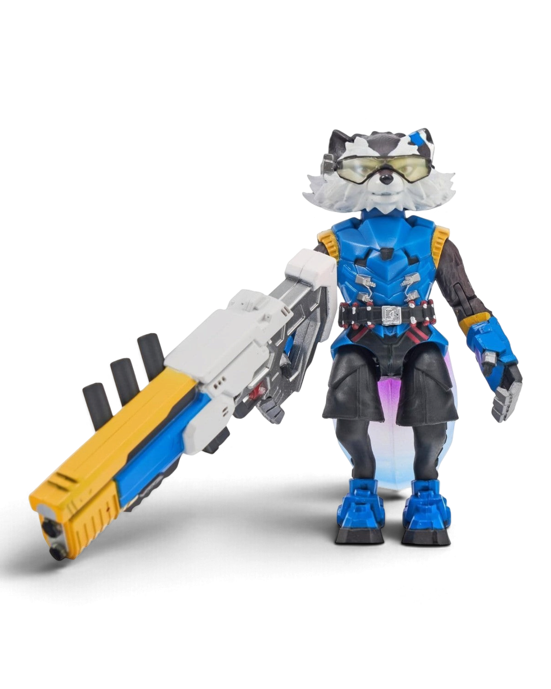VaultifyUK ZD Toys Marvel Super War Rocket Raccoon 1/10 scale action figure with blue armor and large blaster weapon