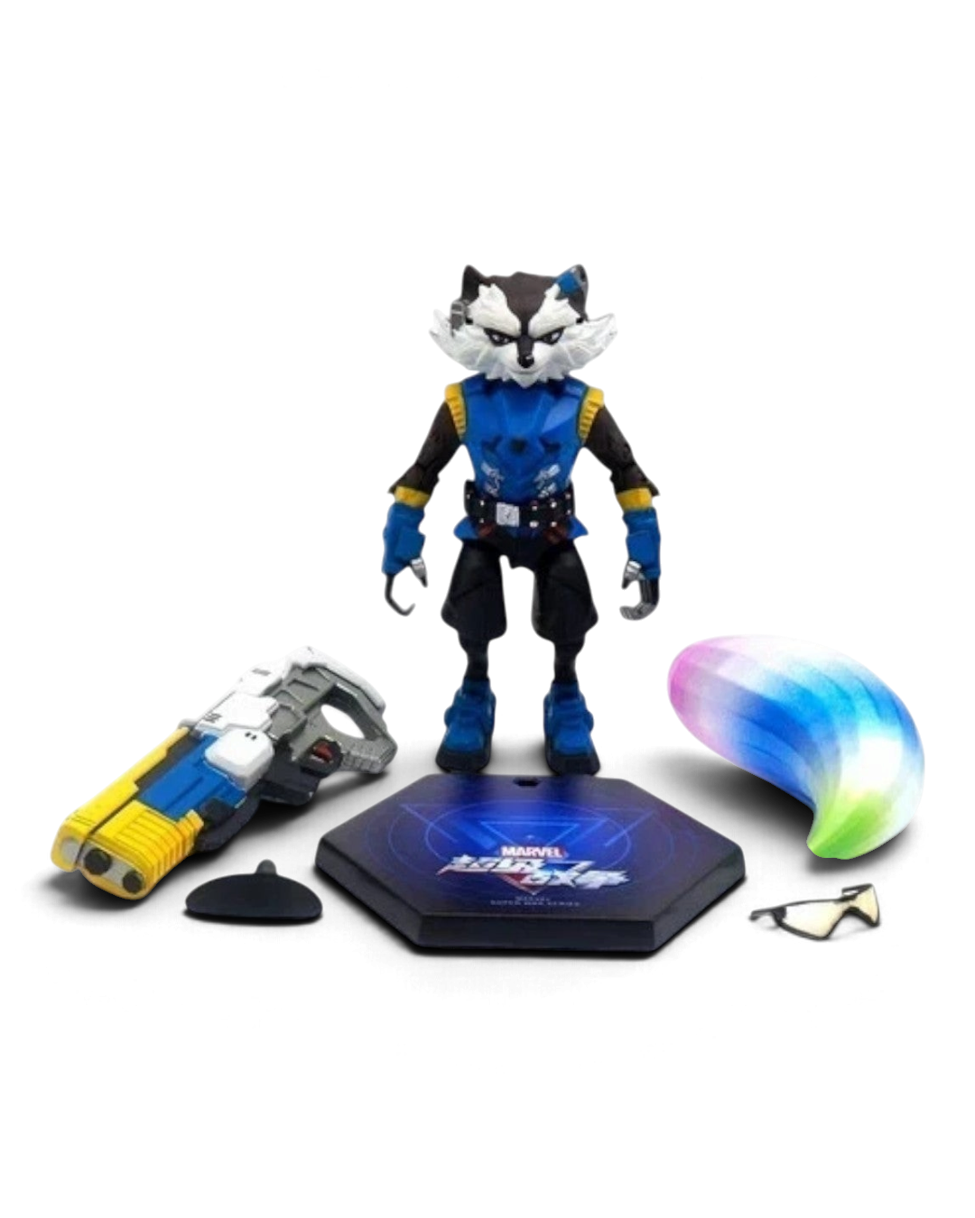 VaultifyUK ZD Toys Marvel Super War Rocket Raccoon 1/10 scale action figure with accessories and display stand