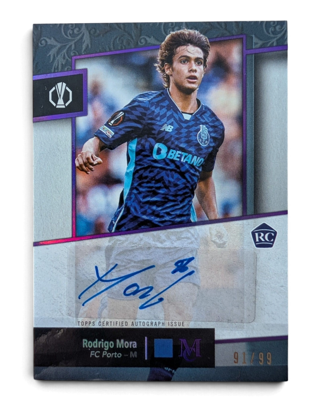 VaultifyUK 2024/25 Topps Museum Collection Rodrigo Mora Amethyst Archival Autograph rookie card numbered 91/99
