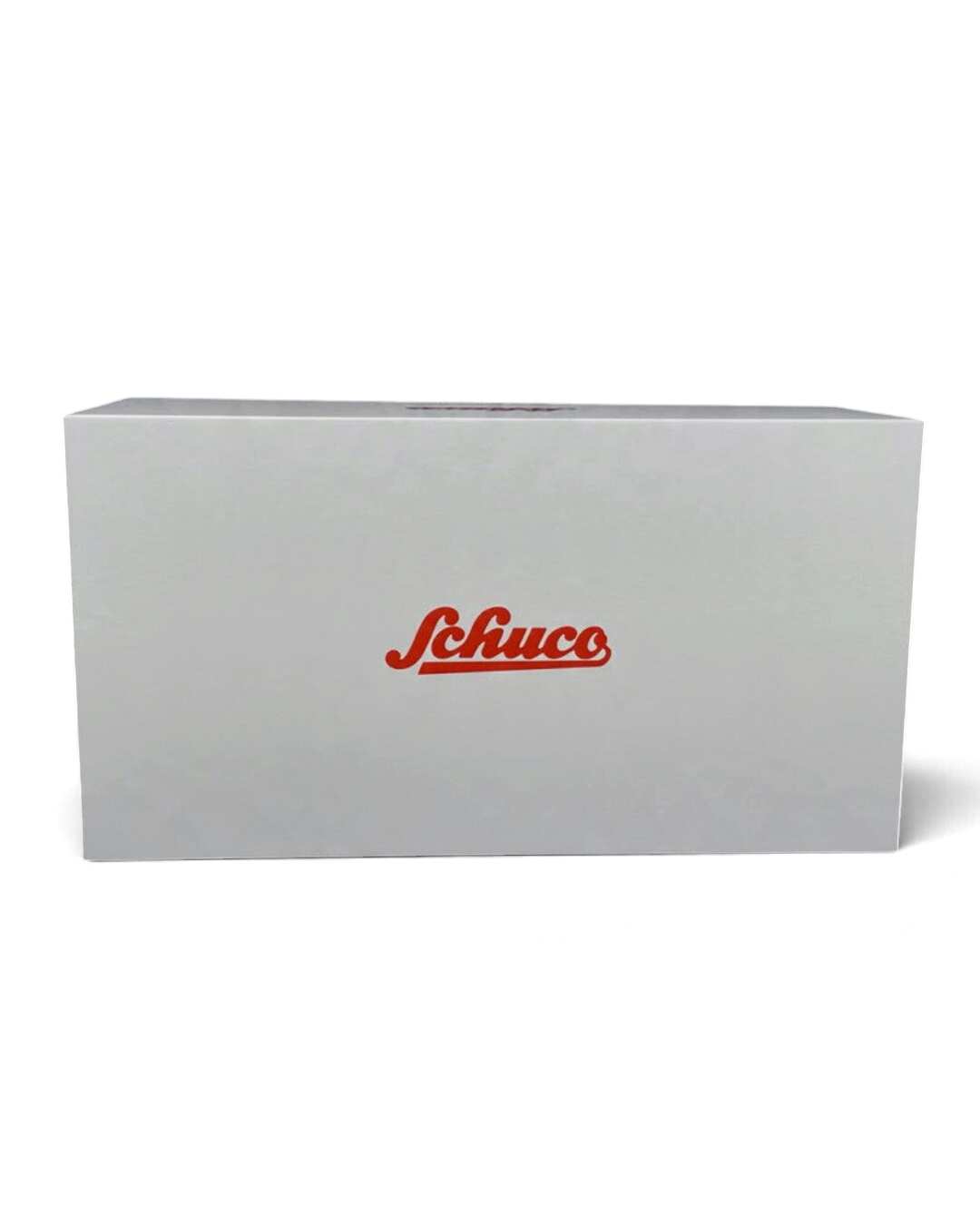VaultifyUK Schuco branded white cardboard display box for a 1:18 scale model car