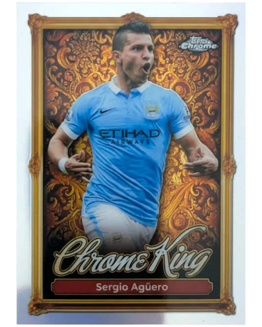 VaultifyUK Sergio Agüero 2025/26 Topps Premier League Chrome King football card in near mint condition