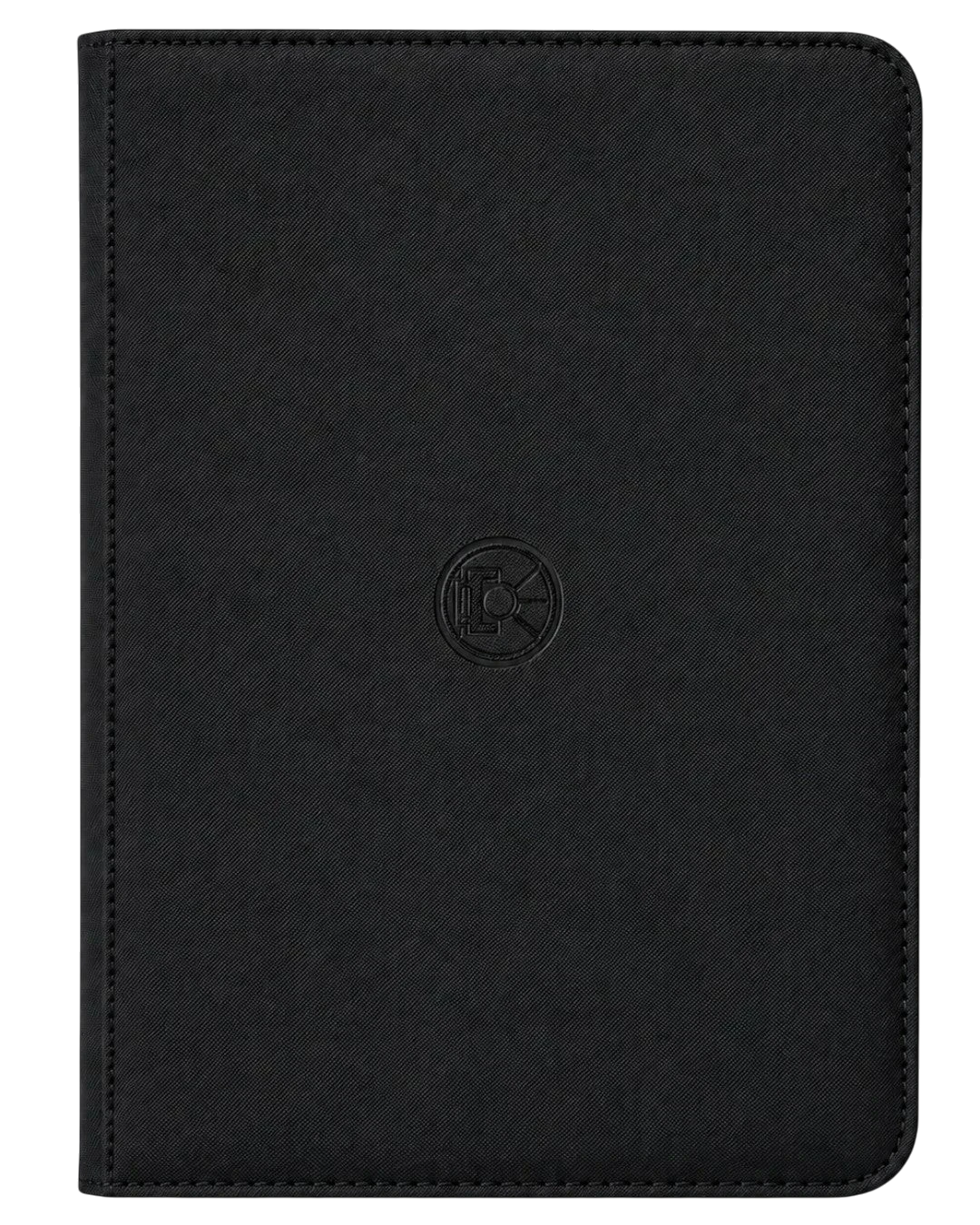 VaultifyUK Shield black 9-pocket trading card binder with a durable textured cover and central logo emblem.
