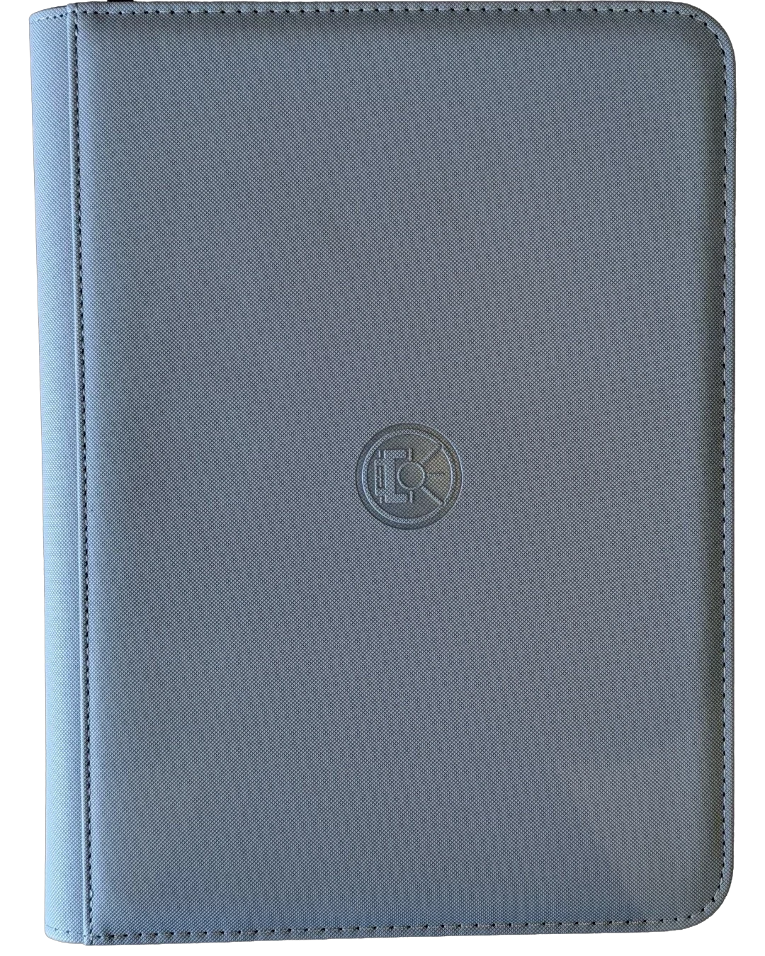 VaultifyUK Shield 9-pocket trading card binder in grey with a durable textured finish and embossed logo.