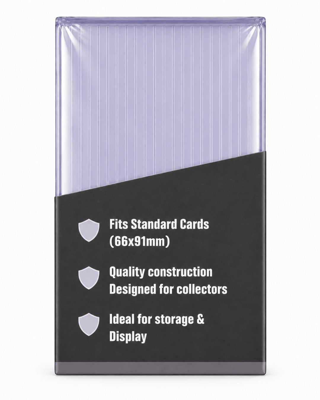 VaultifyUK Shield standard 35PT toploaders in clear rigid plastic packaging for trading card storage and protection